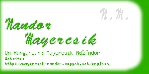 nandor mayercsik business card